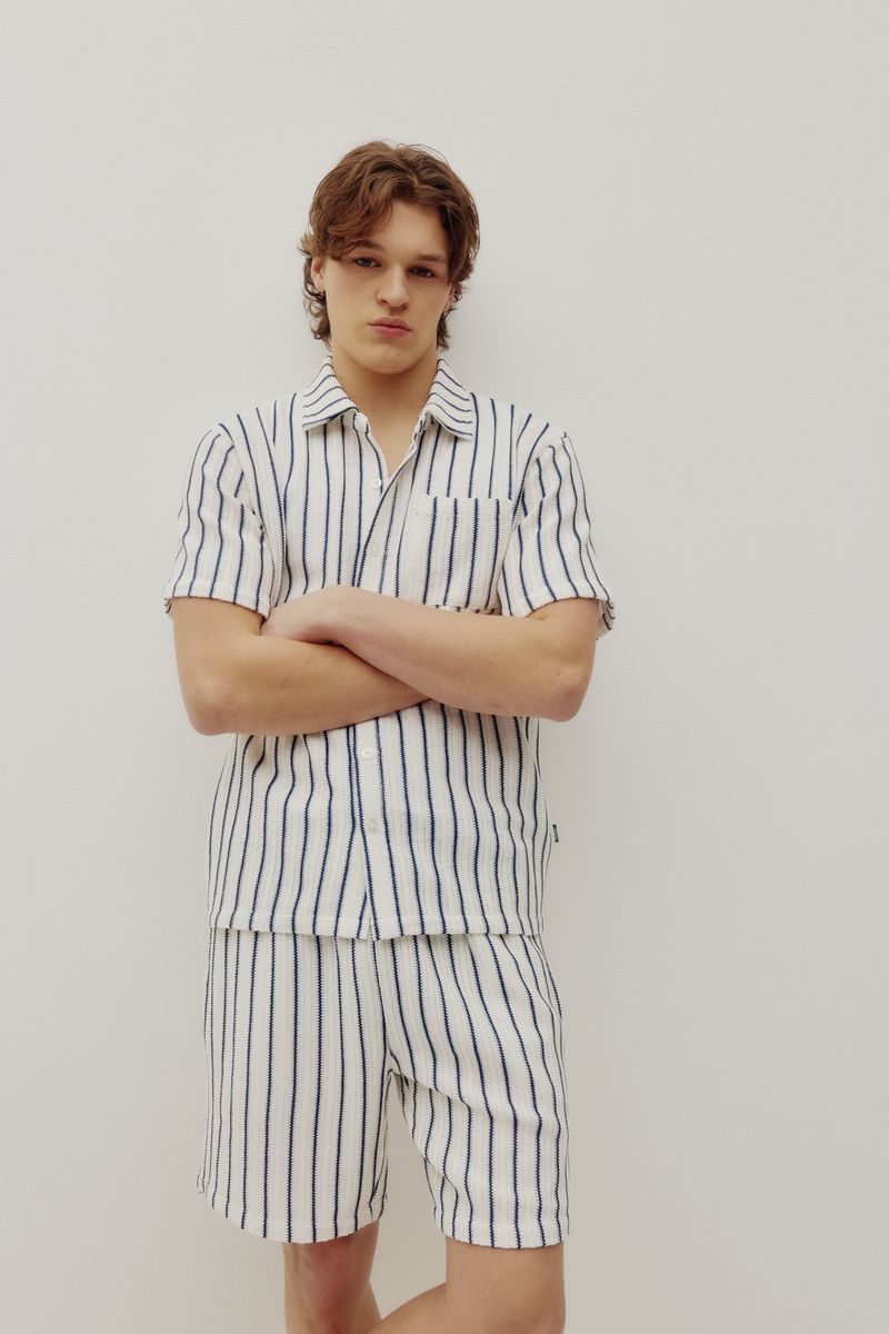 Kuwalla Crochet Stripe Shirt