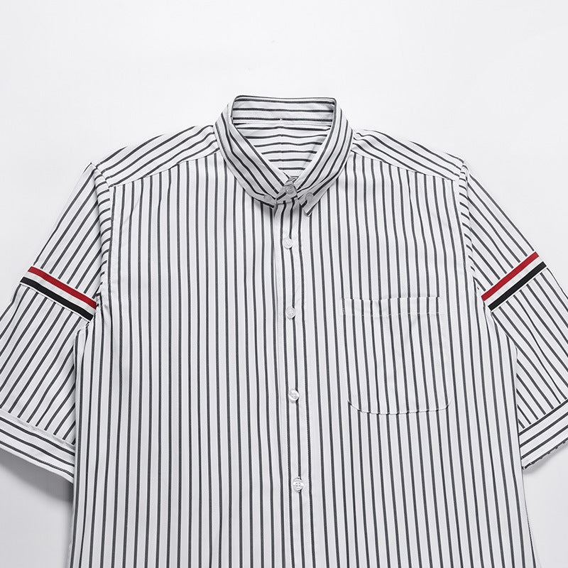 Unisex Pocket Webbing Short-Sleeve Shirt | Thom Browne