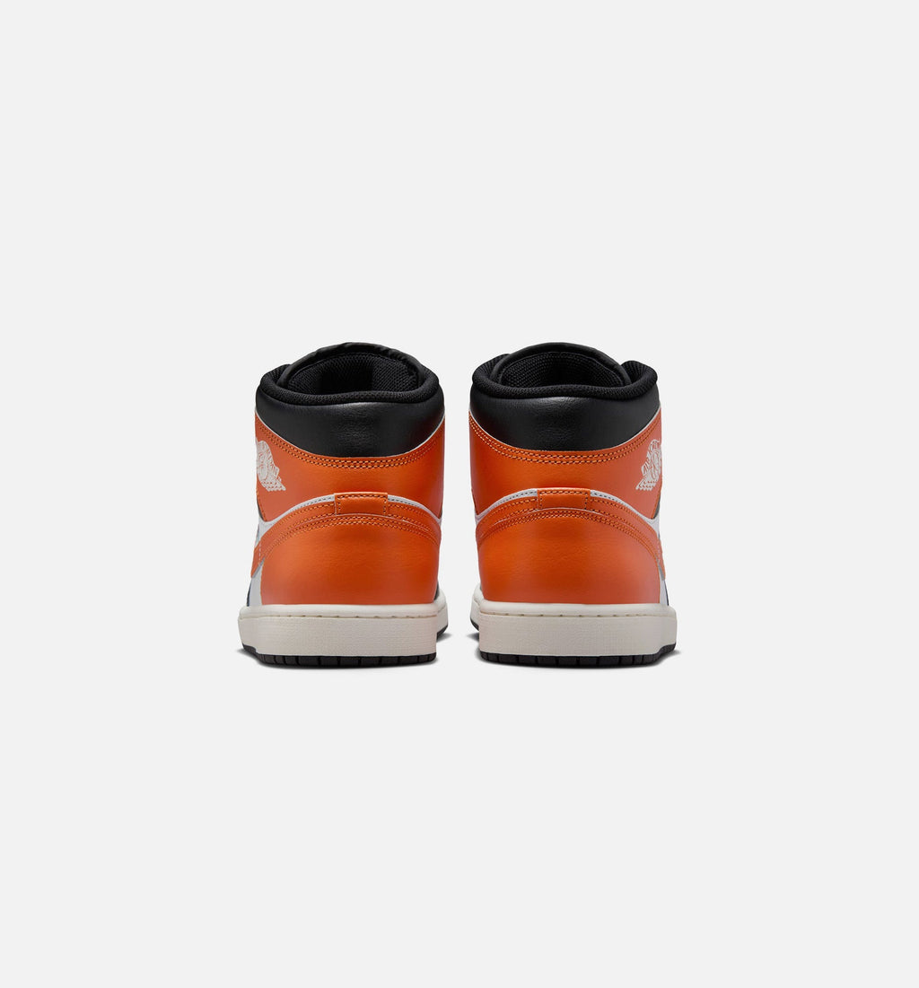 Air Jordan 1 Mid Starfish Men's Shoes - Orange/White/Sail/Black