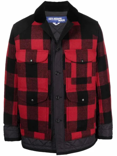 Junya Watanabe MAN checked press-stud shirt jacket