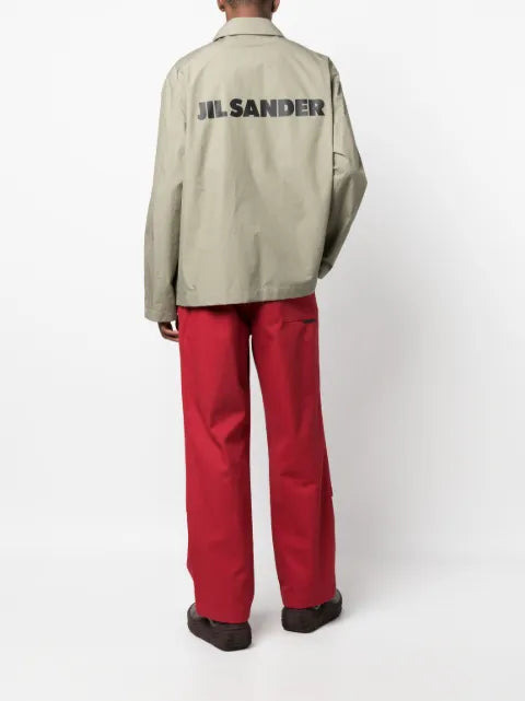 Jil Sander logo-print cotton shirt jacket