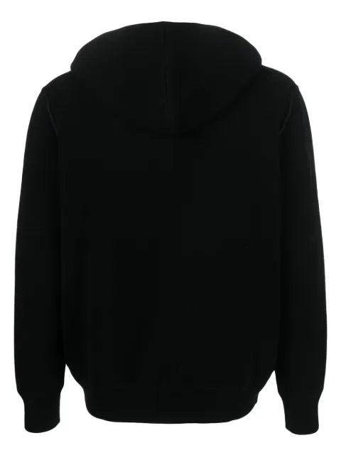 Allude classic-hood zip-up jumper