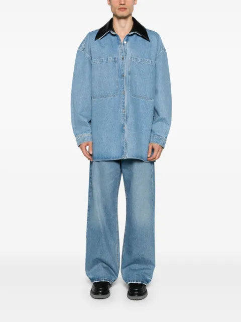 Nanushka contrasting-collar denim shirt jacket