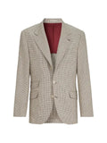 Brunello Cucinelli wool, alpaca and silk houndstooth deconstructed Cavallo blazer