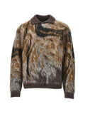 Emporio Armani abstract-print polo-collar sweater