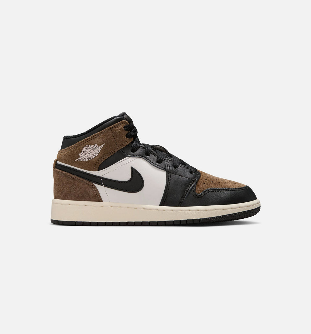 Air Jordan 1 Mid “Black/University Red” Grade School Lifestyle Shoes