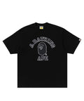 Bape Hand Drawn Outline College Relaxed Fit Tee Black