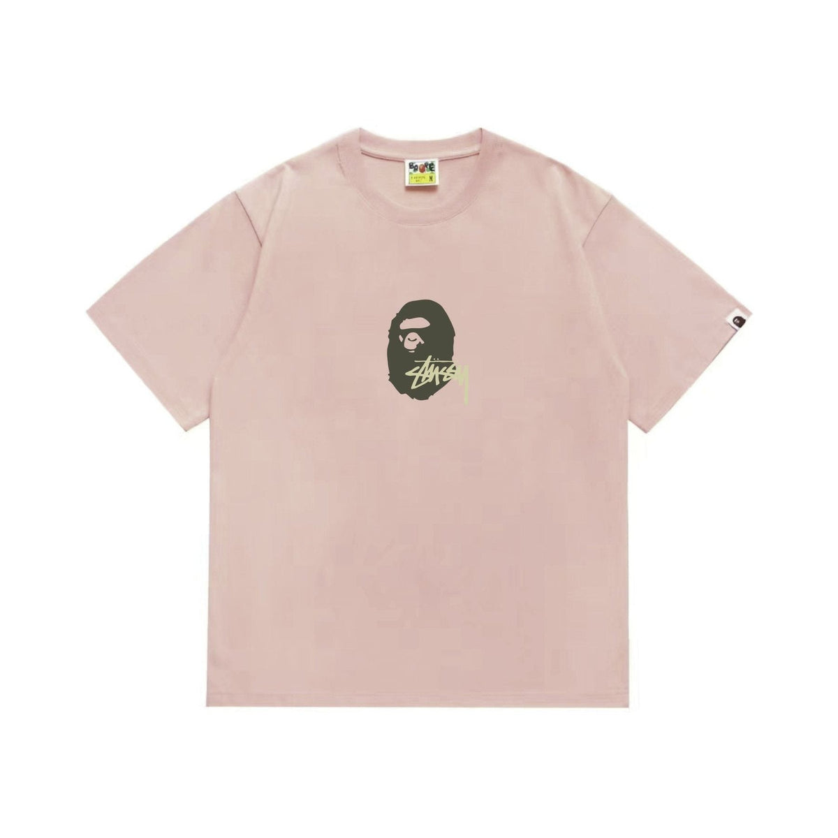 BAPE Olive & Gold Ape Wordmark Graphic T-Shirt