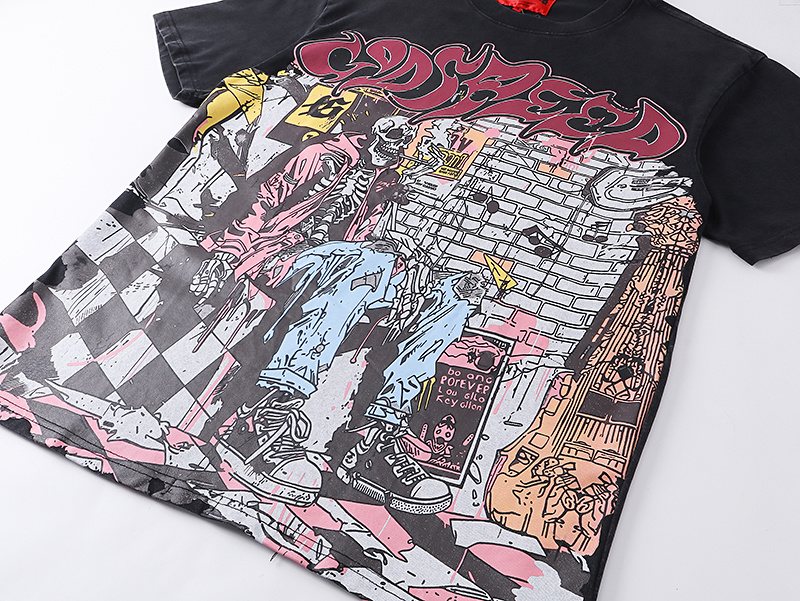 Godspeed Washed Black Rock Graphic Short-Sleeve T-Shirt