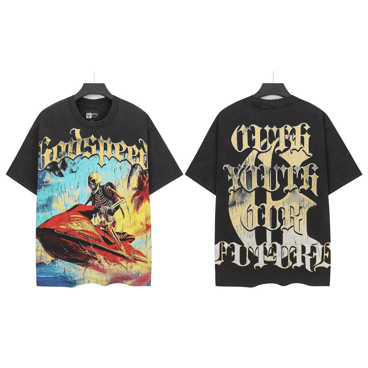 Godspeed Skeleton Jet-Ski Graphic T-Shirt