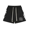 MIXED EMOTION Flame Graphic Drawstring Shorts