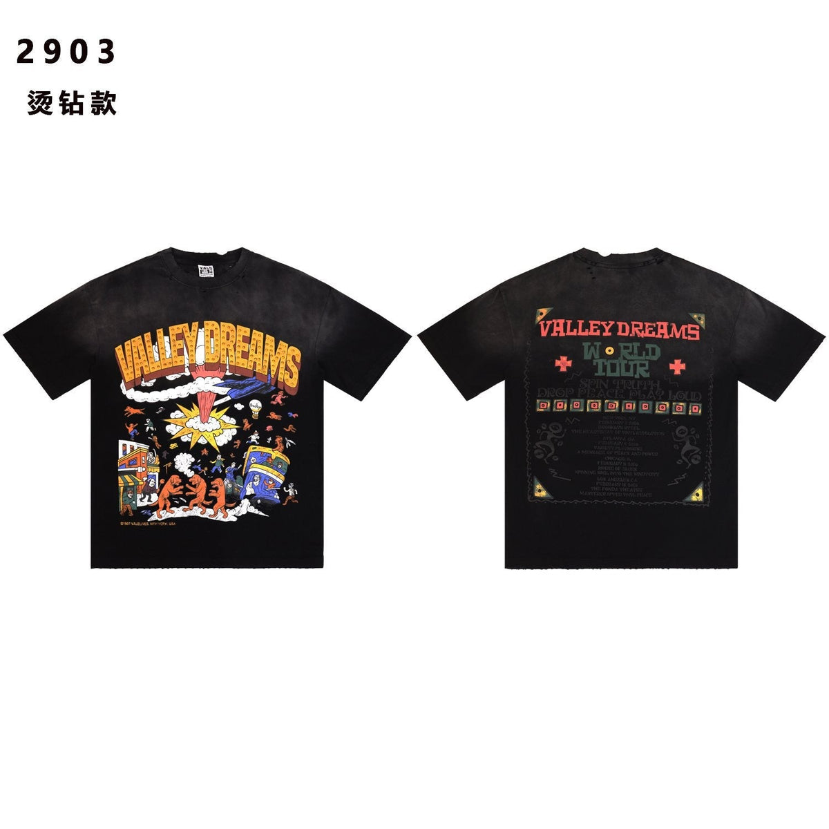 VALE USA Valley Dreams Studded Graphic T-Shirt