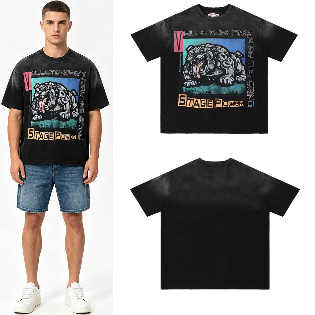 Valley Dreams Stage Power Bulldog Graphic T-Shirt