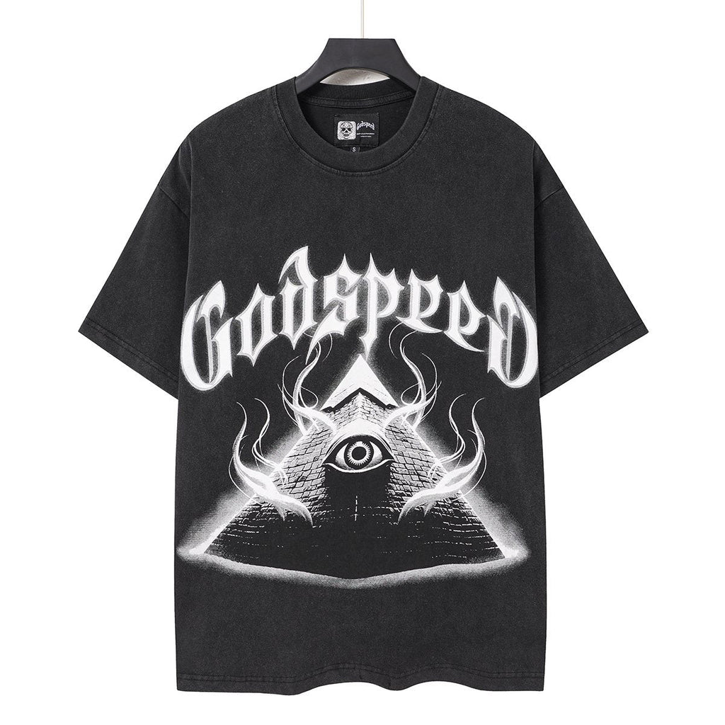 Godspeed Out of Many One Washed Black Graphic T-Shirt