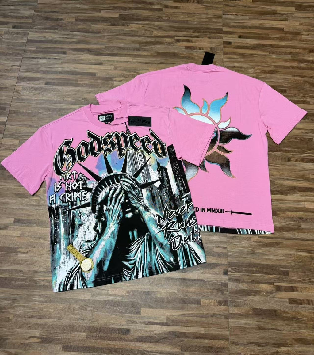 Godspeed Statue & Eye Graphic Short-Sleeve T-Shirt
