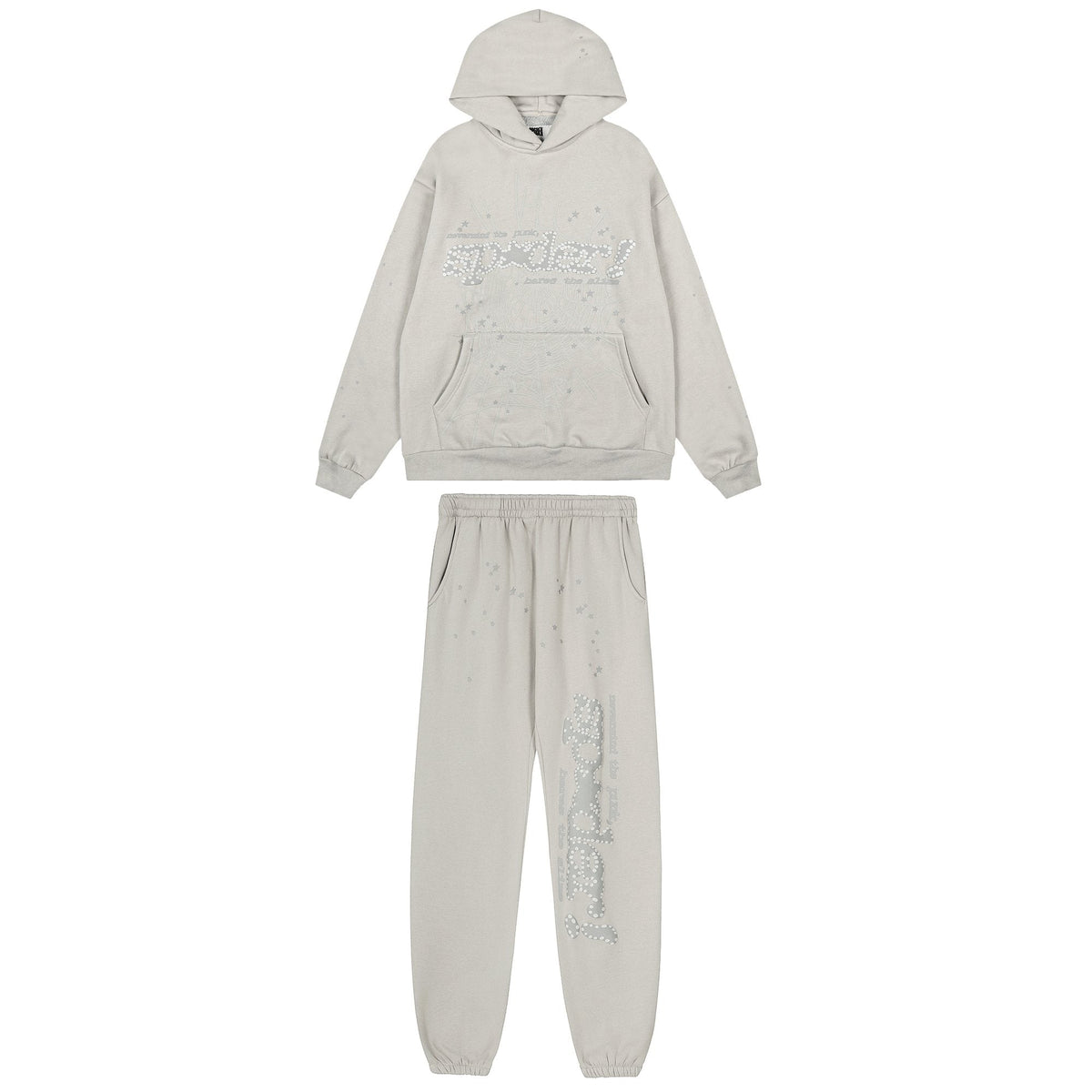 Sp5der Rhinestone Star Hoodie & Sweatpants Set