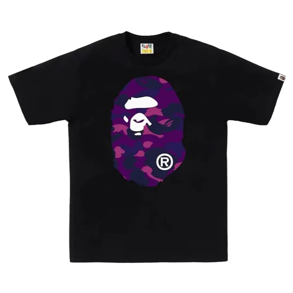 BAPE Color Camo Big Ape Head Tee Black Purple