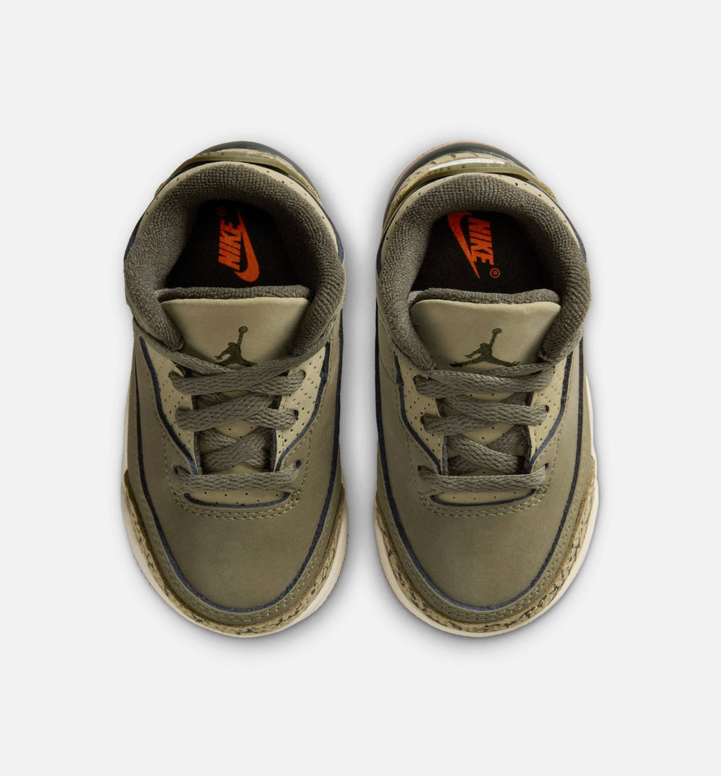 Air Jordan 3 Retro Medium Olive Infant/Toddler Shoes - Medium Olive Sequoia Neutral Olive Sail
