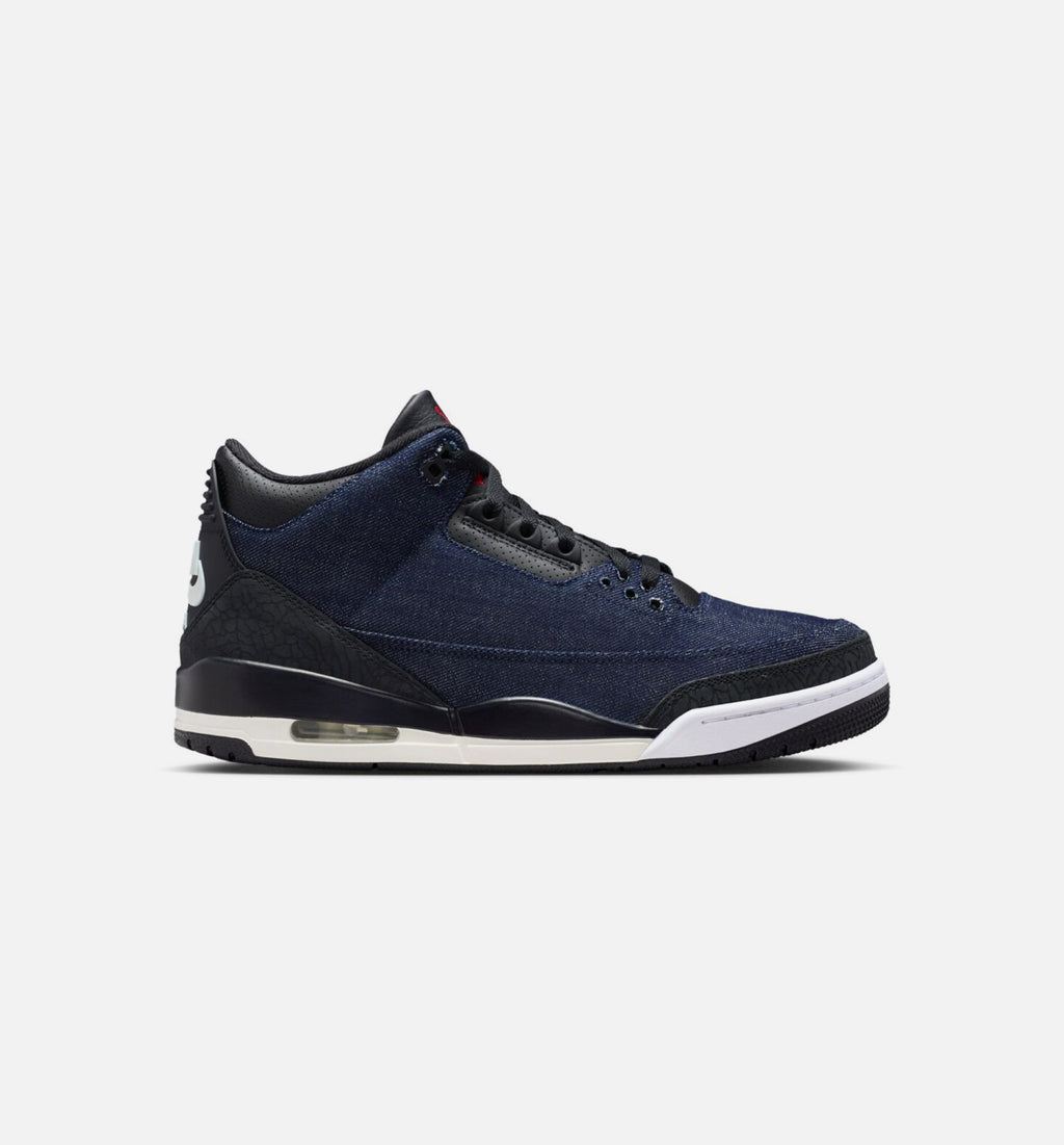 Air Jordan 3 x Levi's Indigo & Gym Red Men's Lifestyle Shoes - Denim/Black/Sail