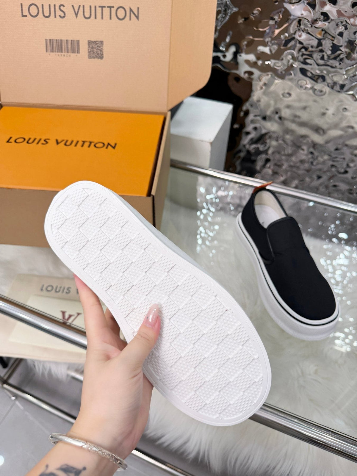 Louis Vuitton Black Slip-On Sneakers