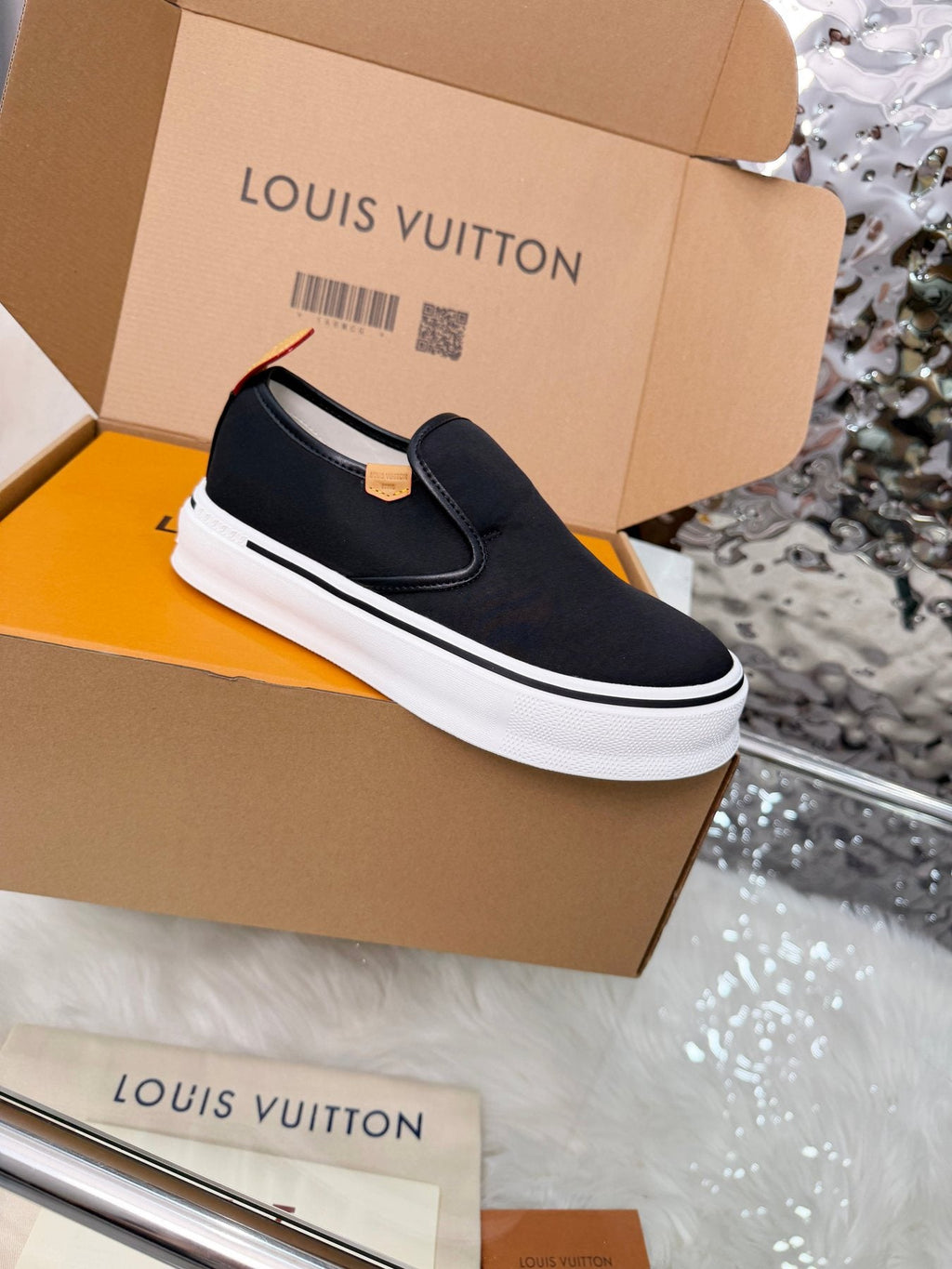 Louis Vuitton Black Slip-On Sneakers