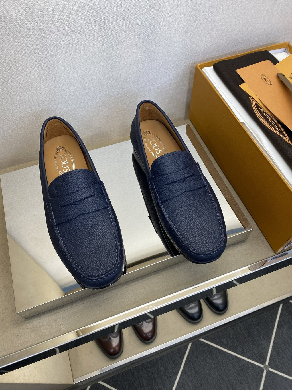TOD'S Men's Textured Penny Loafers