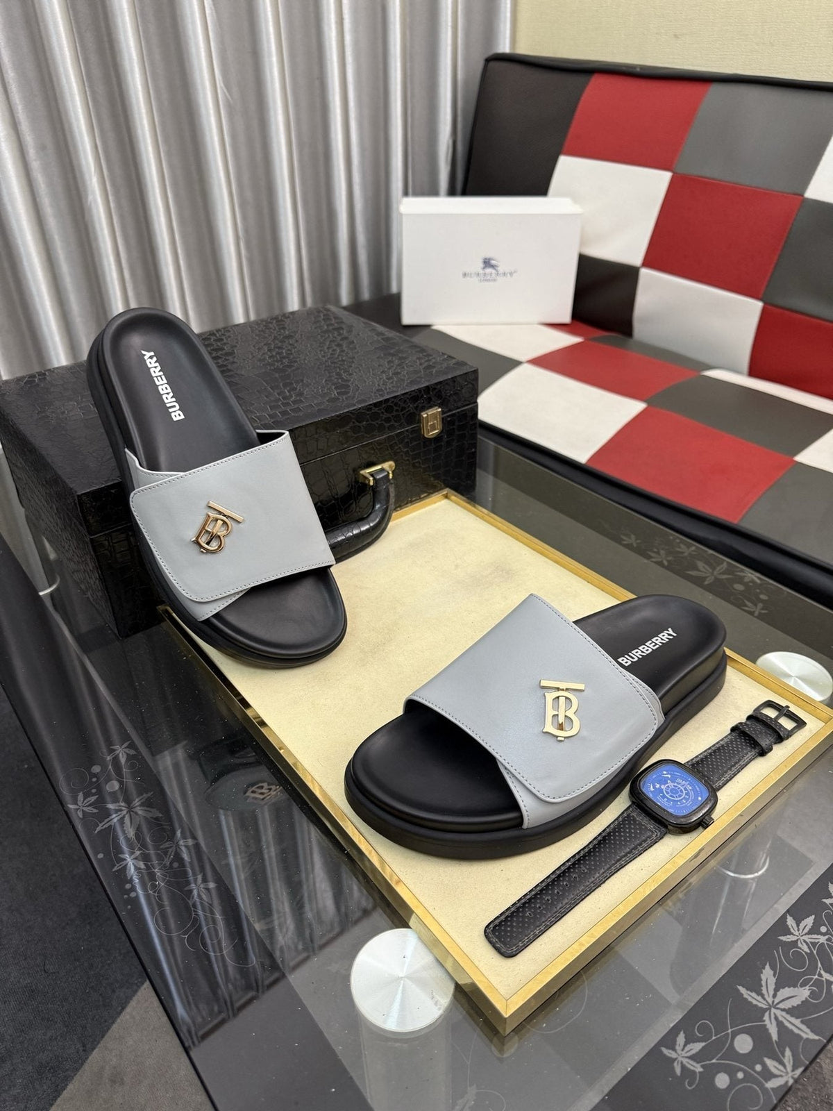 Burberry Monogram Slide Sandals