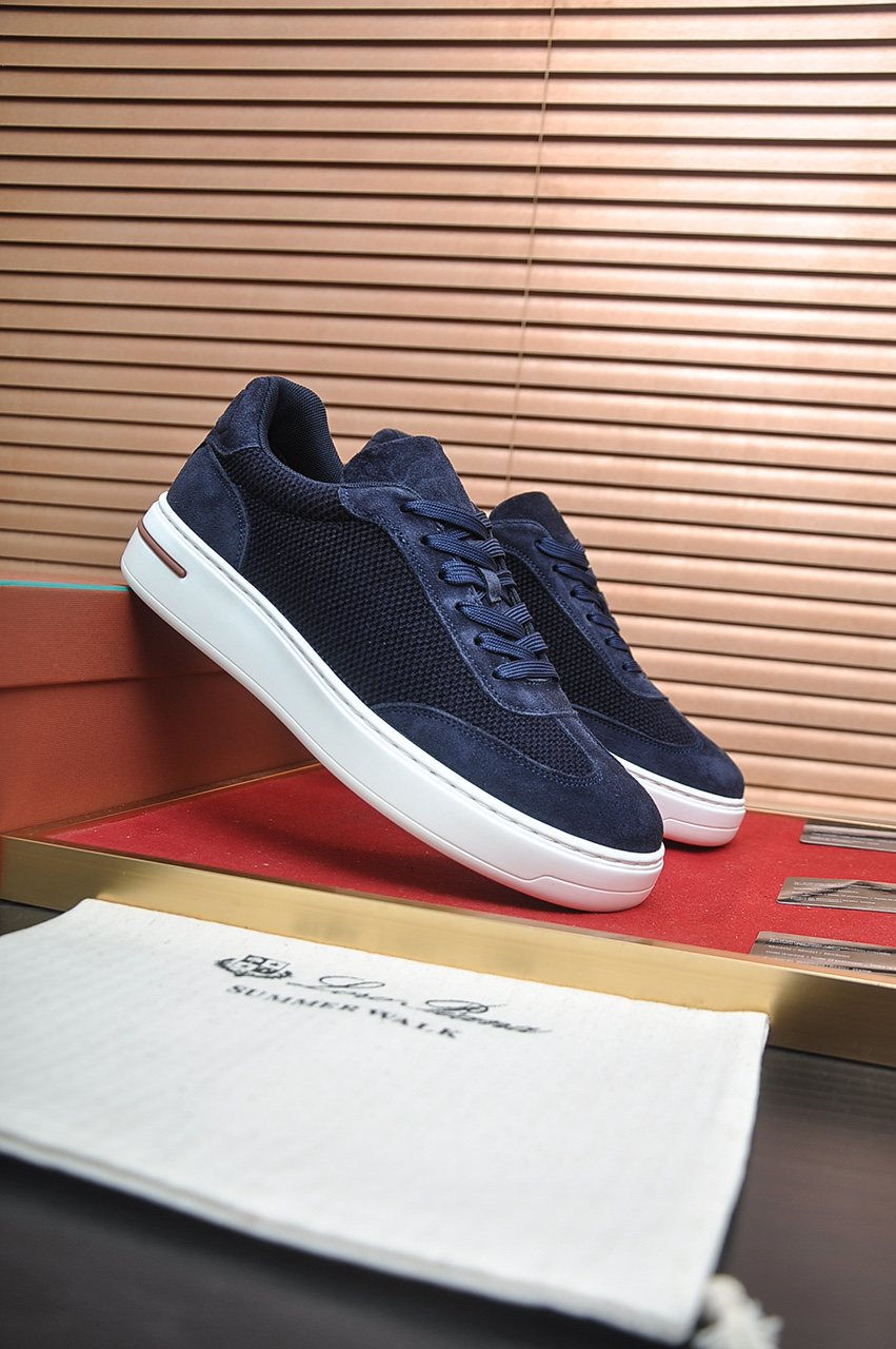 Loro Piana Textured Lace-Up Sneakers