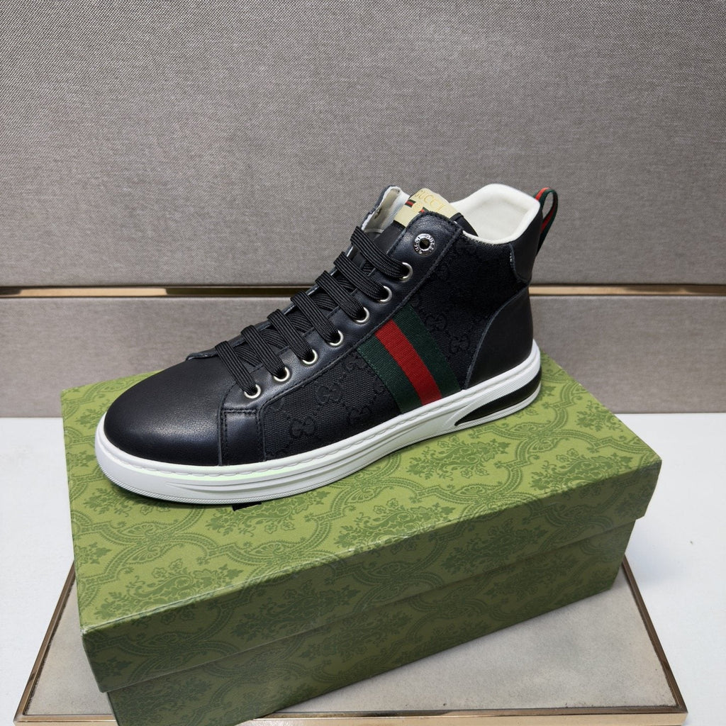 Gucci Men's Striped High-Top Sneakers