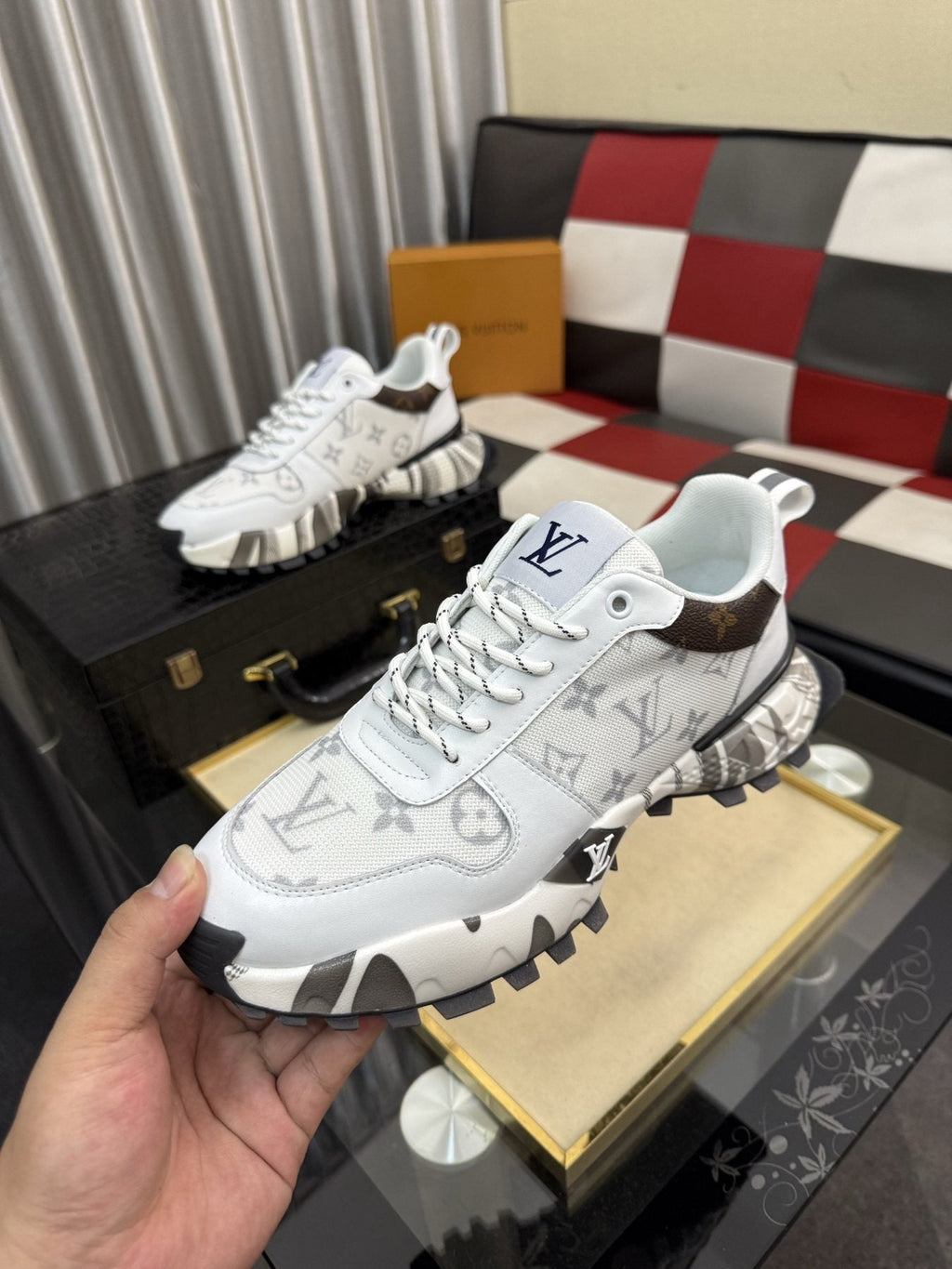 Louis Vuitton Graphic-Pattern Chunky Sneakers