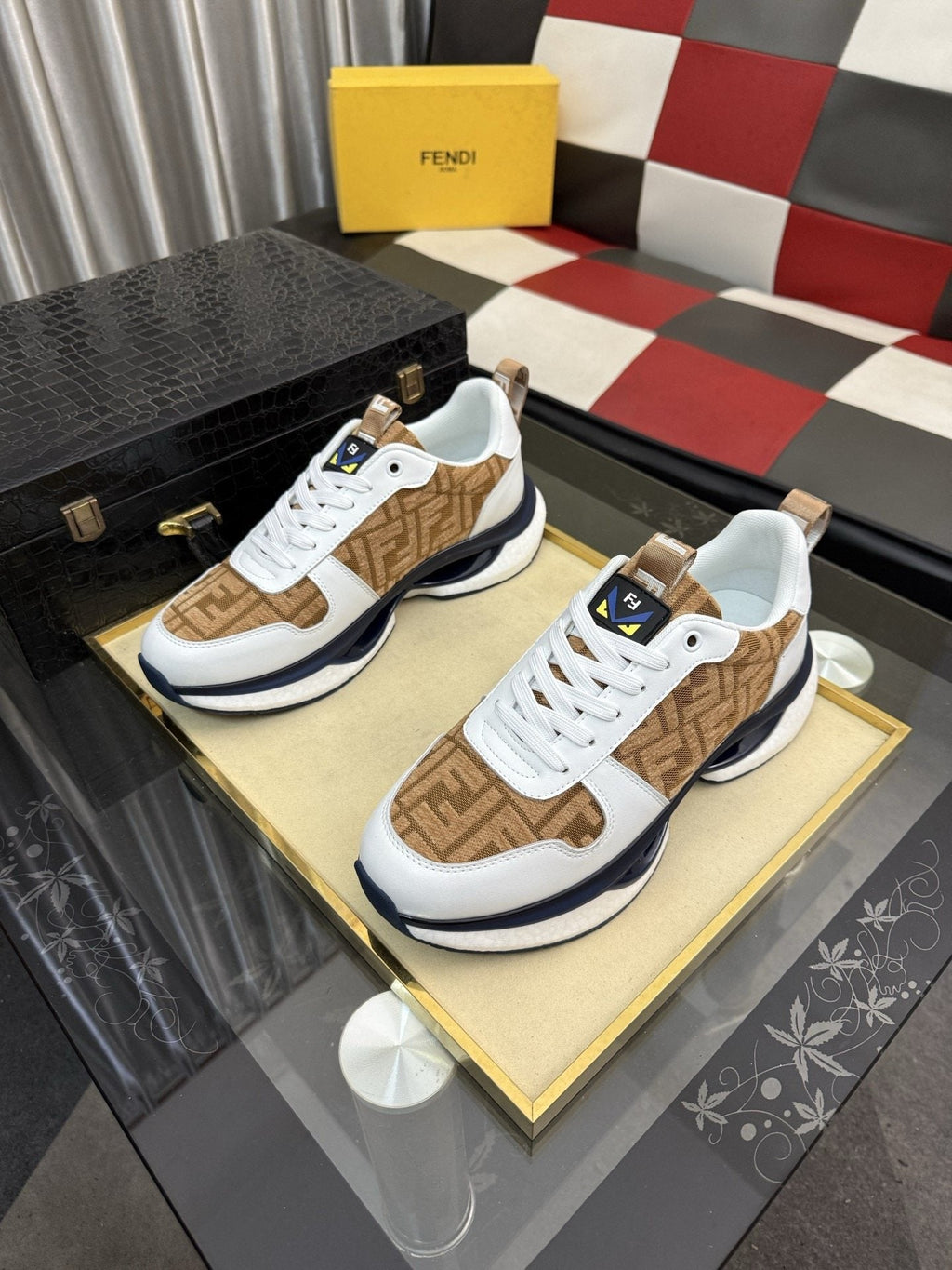 Fendi Men's Patterned Low-Top Sneakers