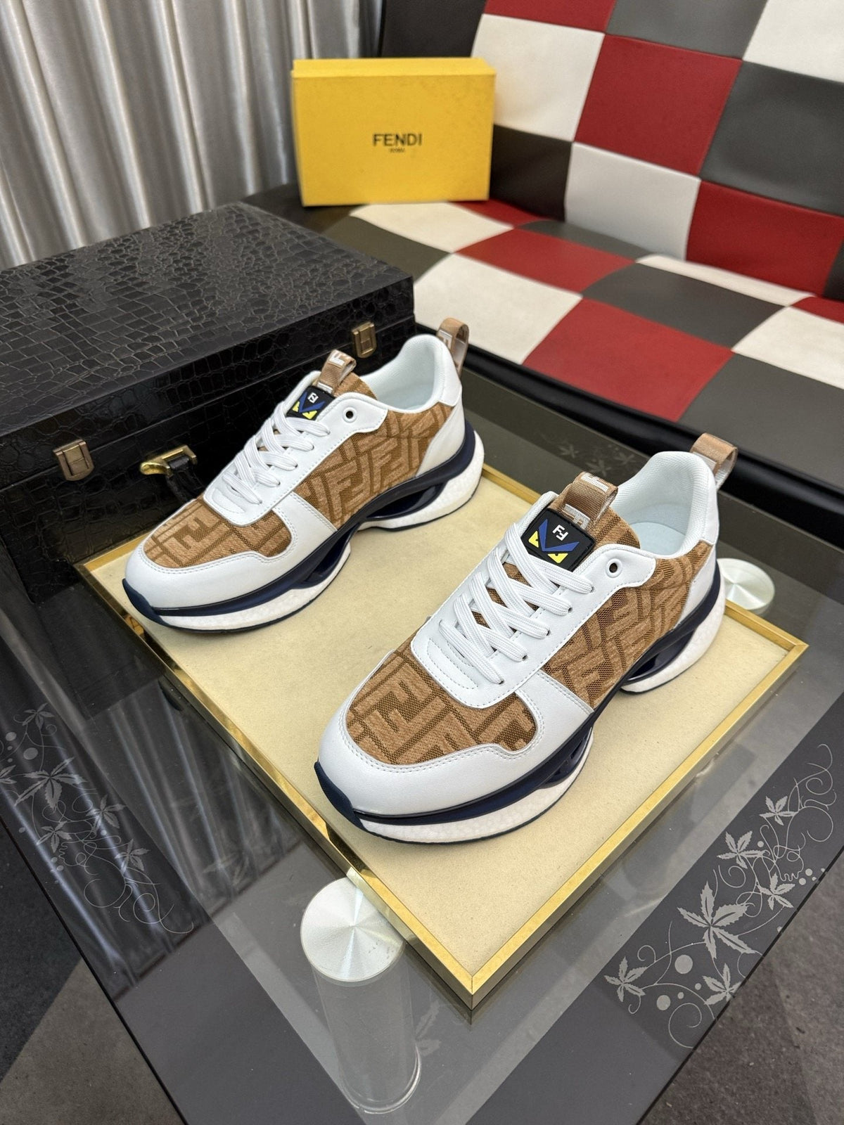 Fendi Men's Patterned Low-Top Sneakers