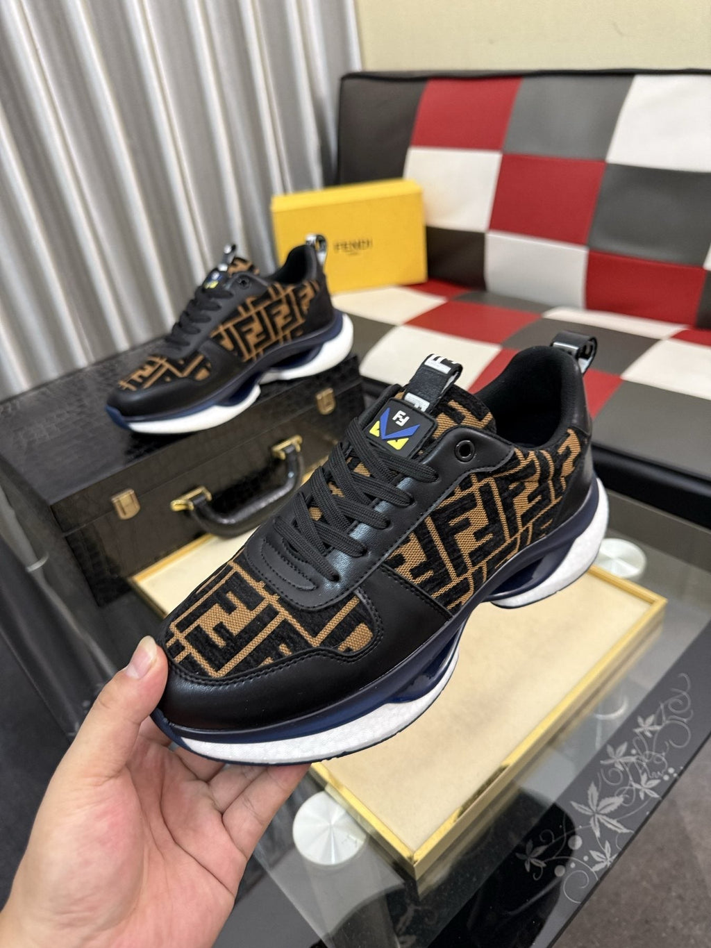 Fendi Men's Patterned Low-Top Sneakers