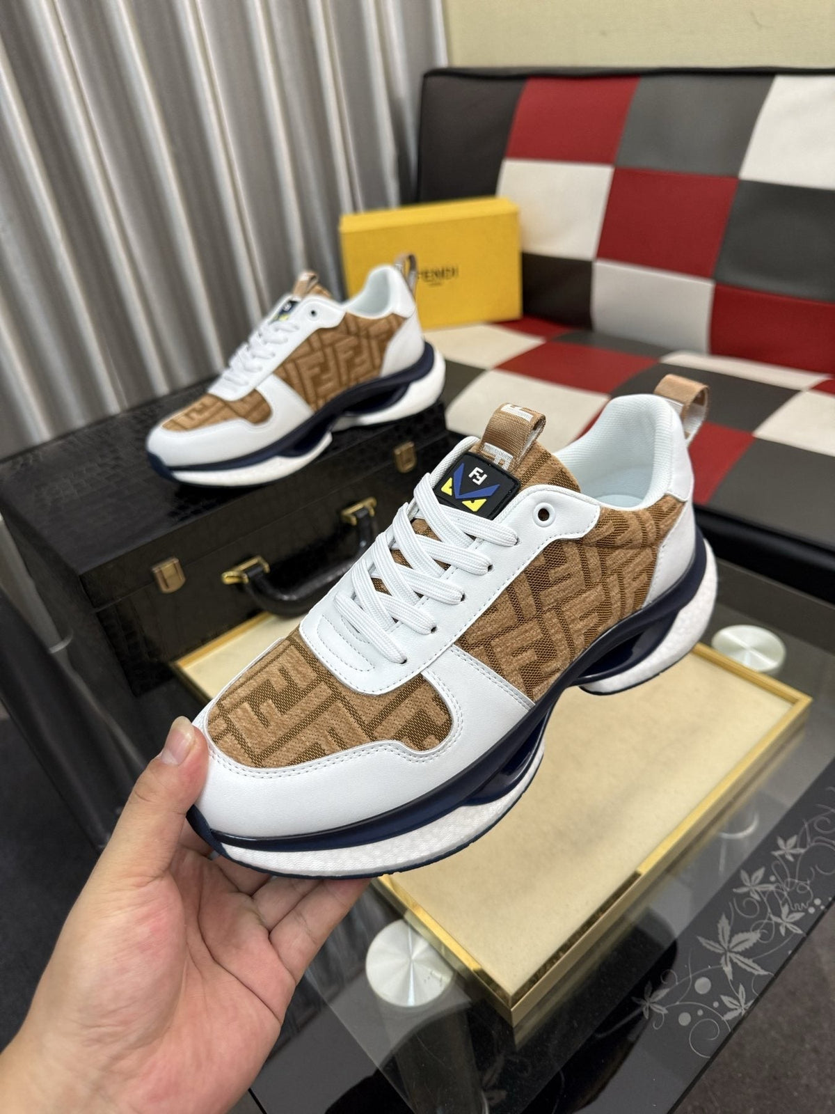 Fendi Men's Patterned Low-Top Sneakers