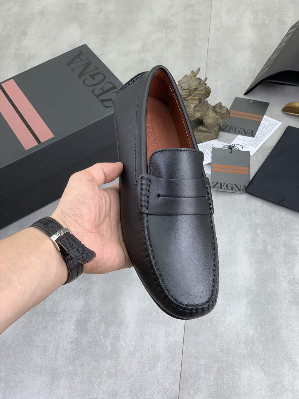 Zegna Men's Moc-Toe Driving Loafers