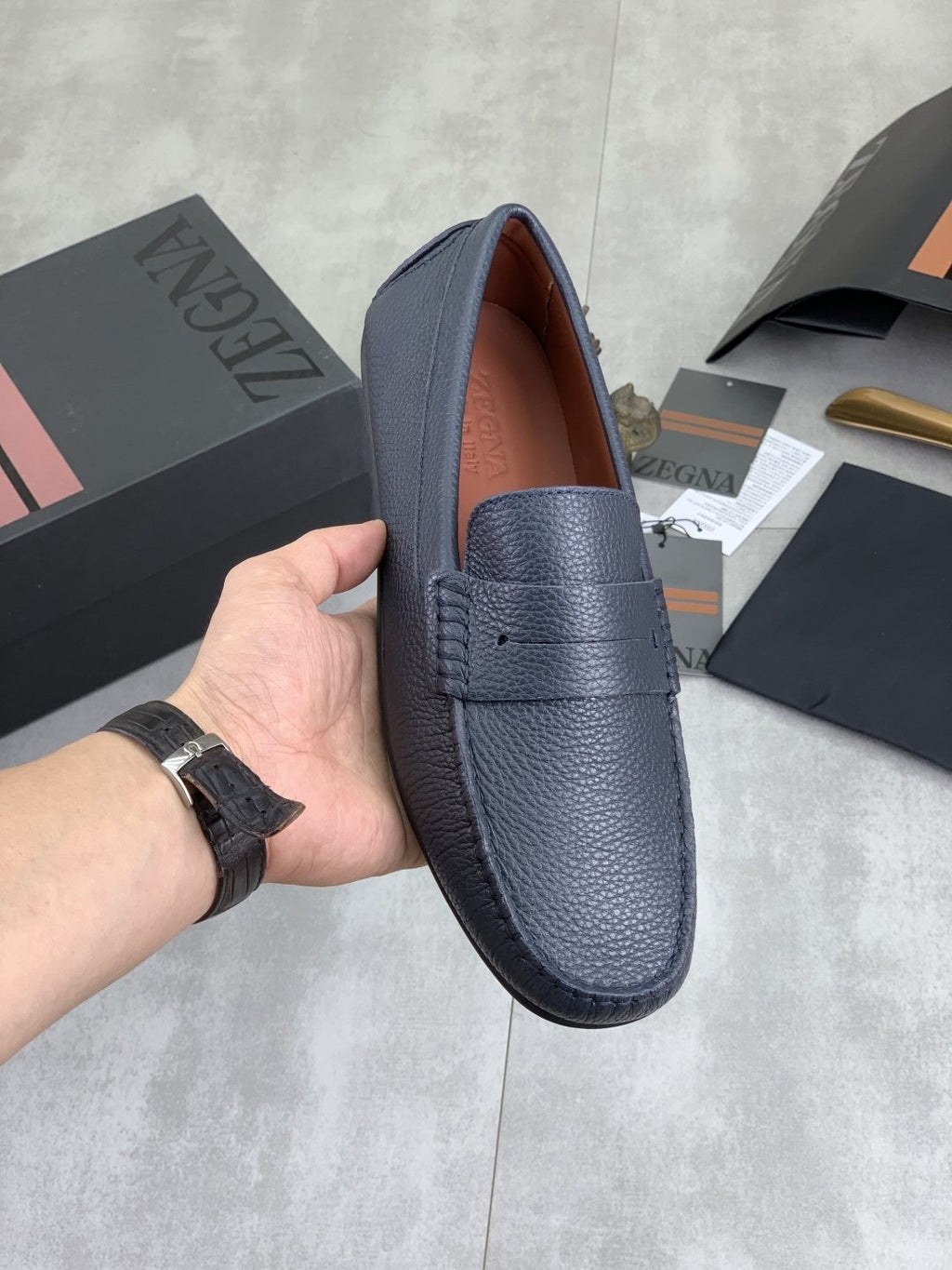 Zegna Men's Moc-Toe Driving Loafers