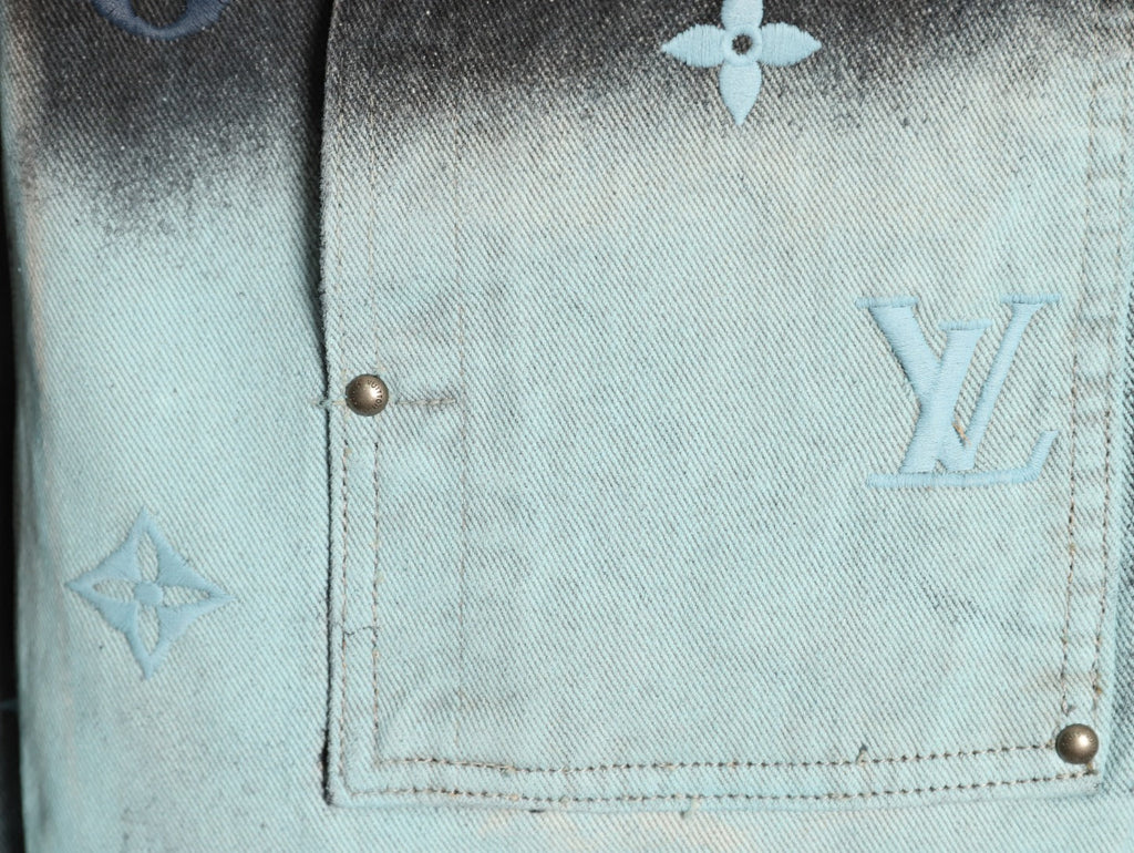 Louis Vuitton Gradient Monogram-Style Denim Jacket - Charcoal and Blue