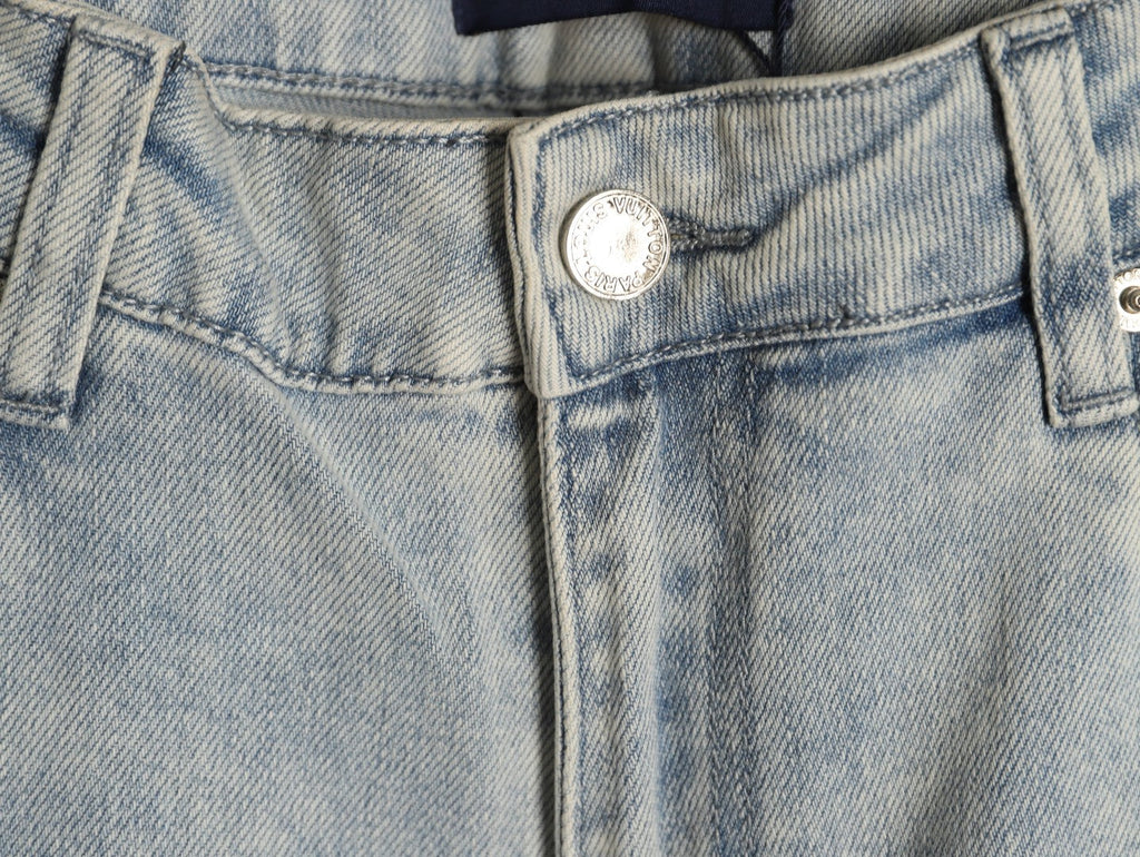 Louis Vuitton Back-Pocket Graphic Jeans - Light Gray