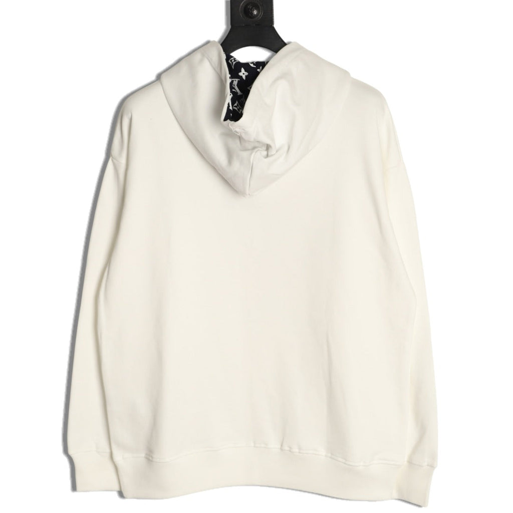 Louis Vuitton Monogram-Style Hood and Drawstring Pullover Hoodie - Cream